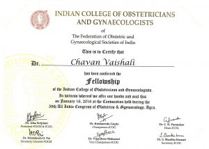 Certificate - Dr. Vaishali Chavan
