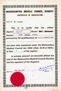 Certificate - Dr. Vaishali Chavan
