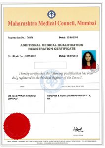 Certificate - Dr. Vaishali Chavan