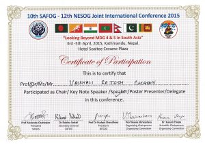 Certificate - Dr. Vaishali Chavan