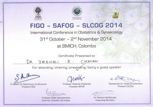 Certificate - Dr. Vaishali Chavan
